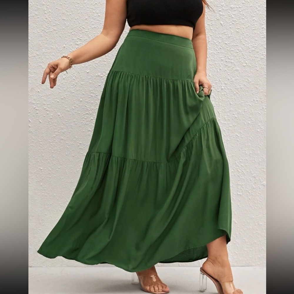 Boho high waisted ruffle hem maxi skirt - Picture 6 of 11